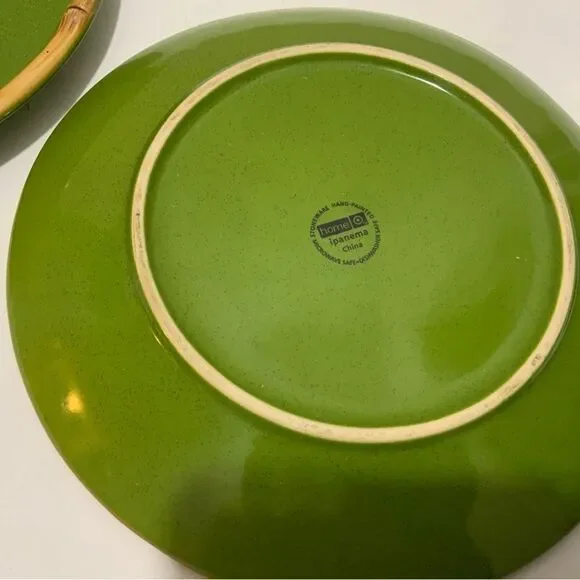 Set of (2) - Target Ipanema Bamboo - 11" Green Round Dinner Plates - G17